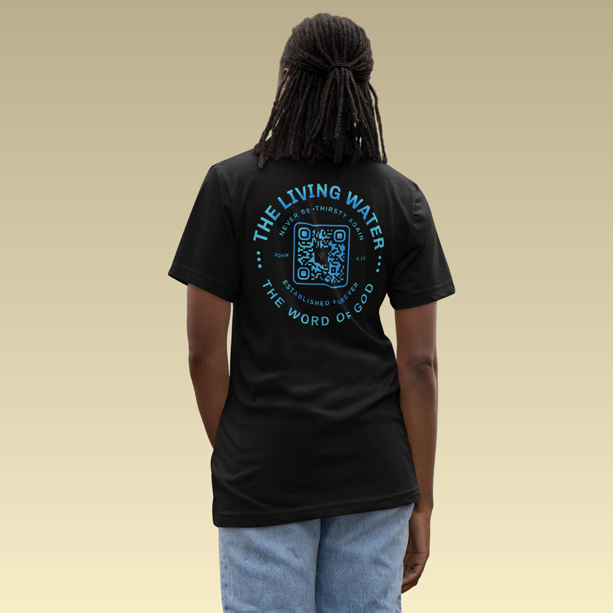 Never Thirst Again QR-Coded T-Shirt
