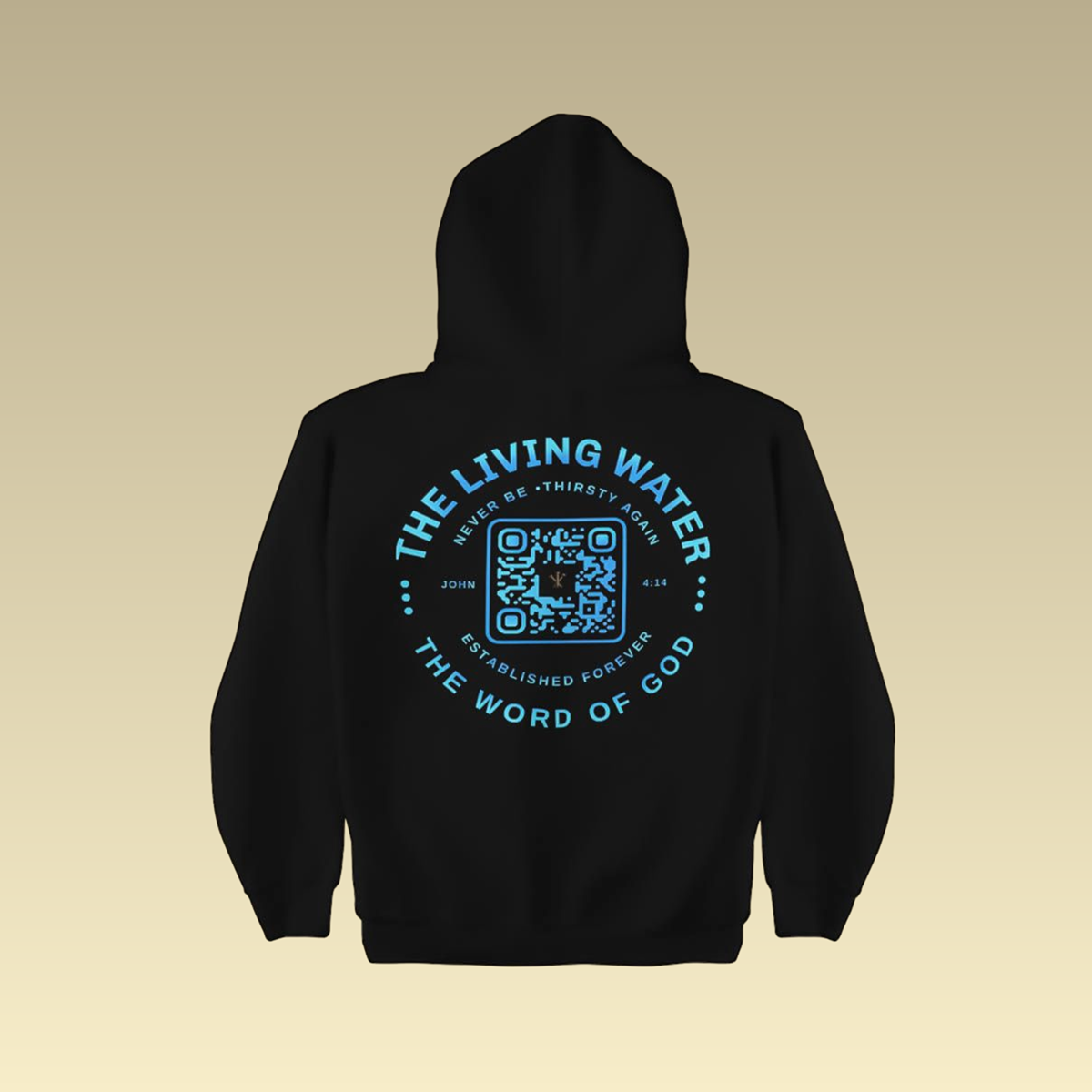 John 4:14 - Never Thirst QR-Coded Hoodie