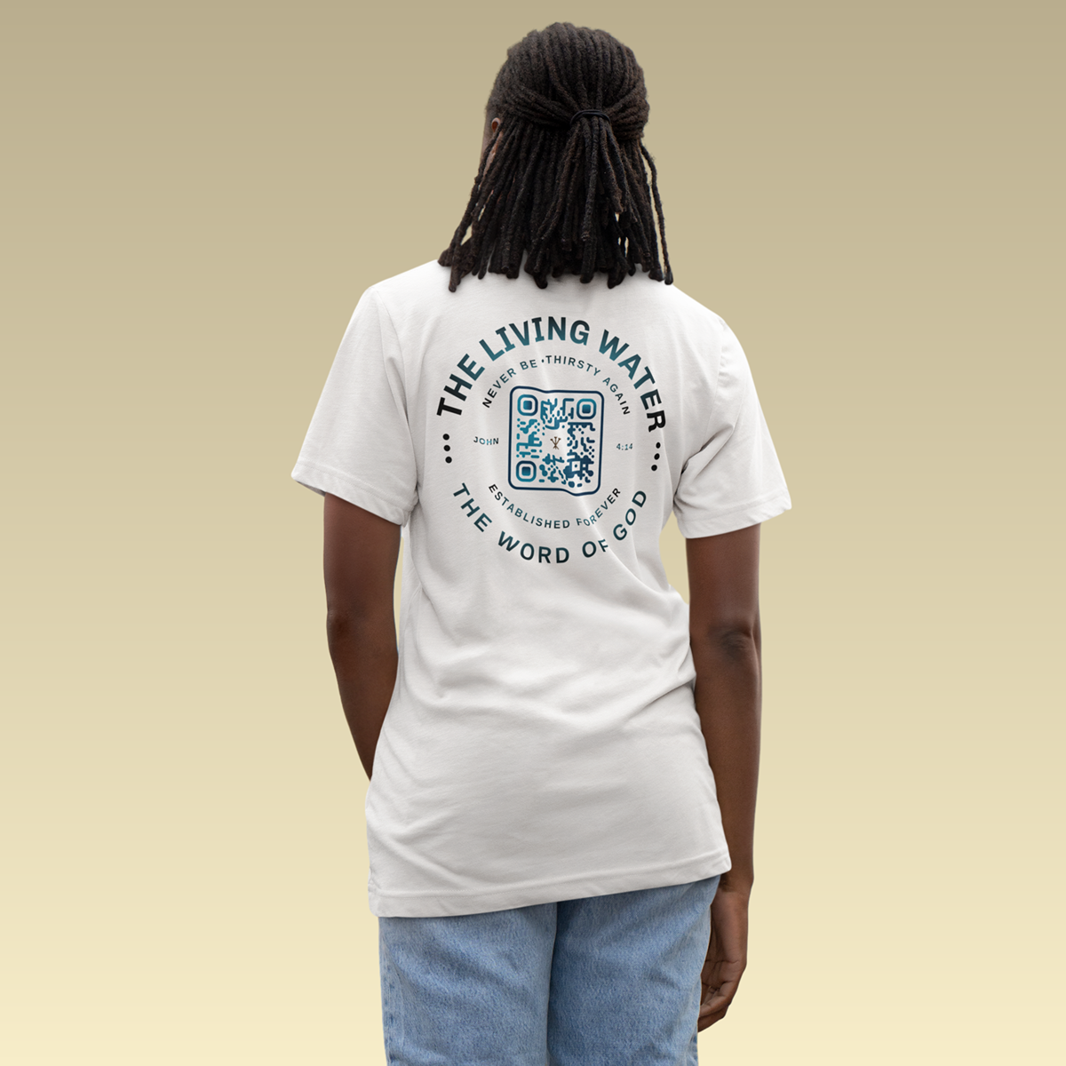 Never Thirst Again QR-Coded T-Shirt