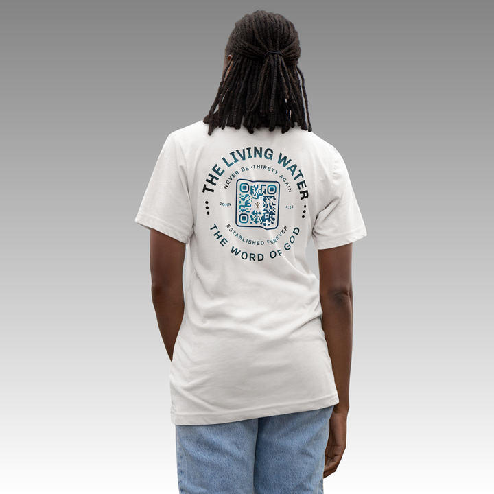 Never Thirst Again QR-Coded T-Shirt